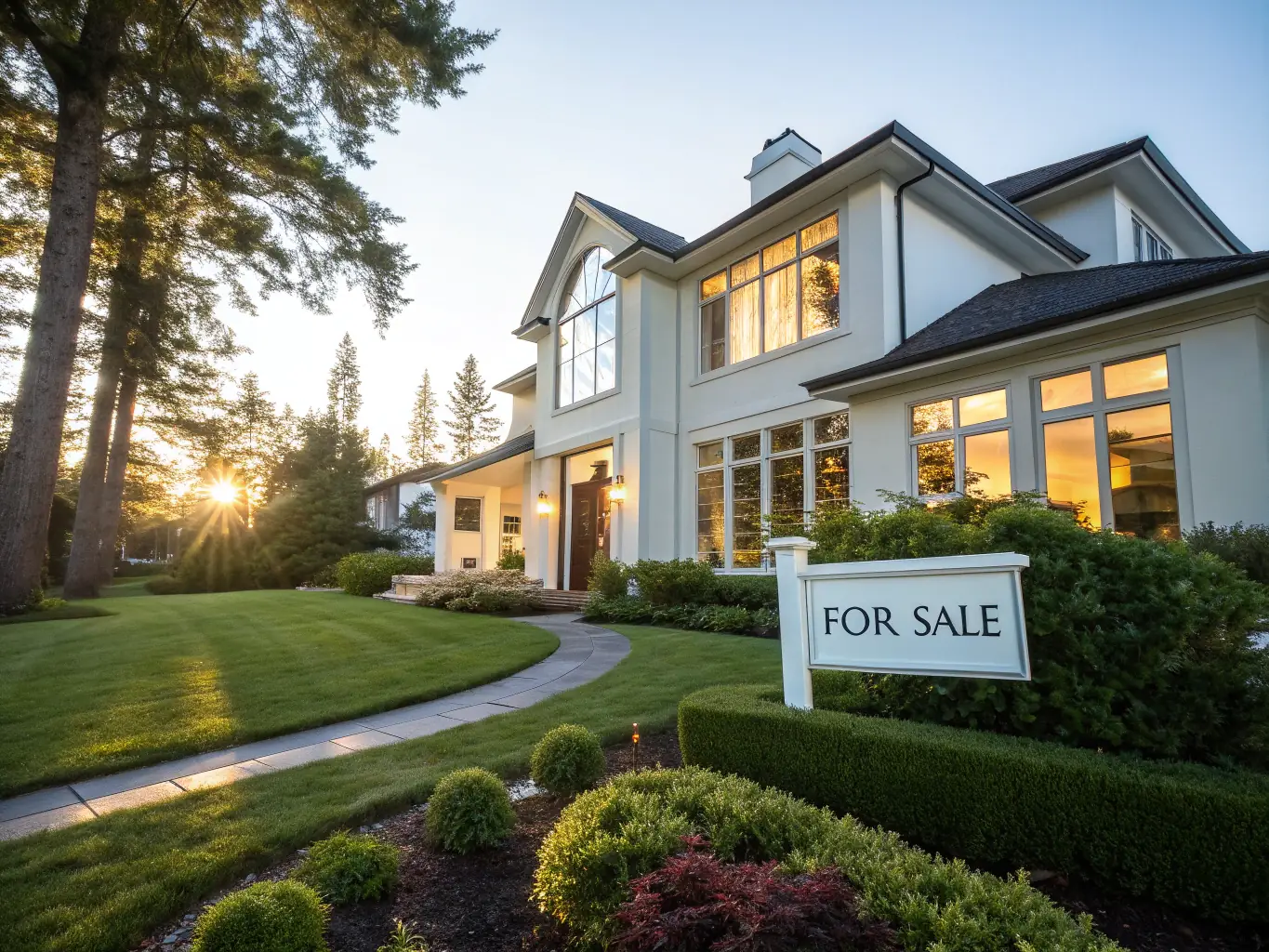 A house with a 'For Sale' sign and a 'Notice of Default' attached, illustrating the urgency and stress associated with foreclosure and short sales.